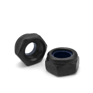 Tuercas de seguridad de nailon de &oacute;xido negro de acero de alta resistencia DIN982