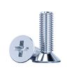 Parafuso de m&aacute;quina Phillips escareado zincado branco azul DIN7046