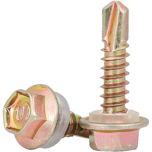 T&ecirc;tes hexagone en acier en acier en zinc jaune Scrwes auto-drillng