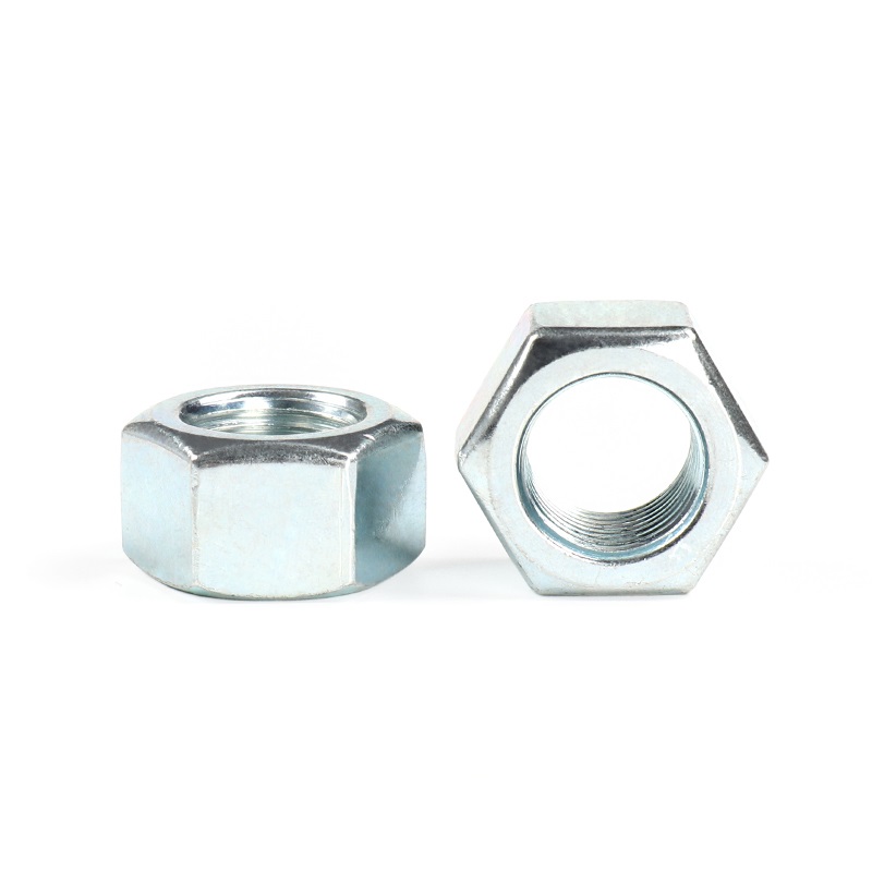 Tuercas hexagonales galvanizadas blancas azules de alta resistencia DIN934