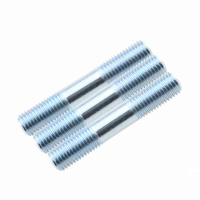 Parafusos prisioneiros de extremidade dupla de a&ccedil;o zincado branco azul DIN938