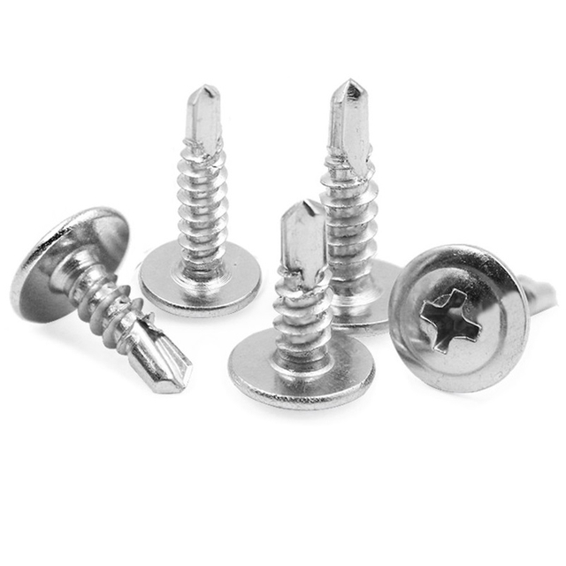 Grandes parafusos de perfura&ccedil;&atilde;o autom&aacute;tica de cabe&ccedil;a plana de a&ccedil;o inoxid&aacute;vel